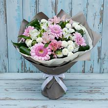 Букет цветов из:  Герберы, Альстромерии и Хризантемы в Эдельбае