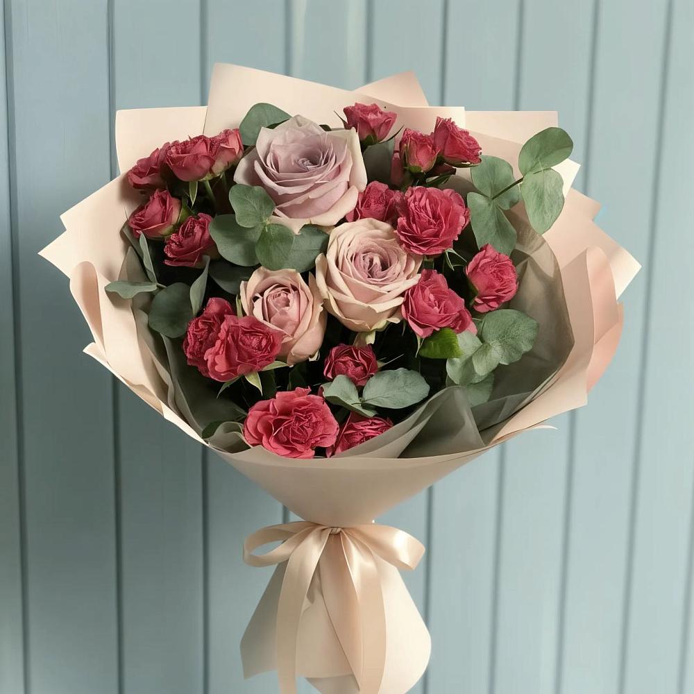 Букет цветов из: Гвоздики и Розы в Эдельбае