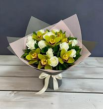 Букет цветов из:  Орхидеи и Розы в Эдельбае