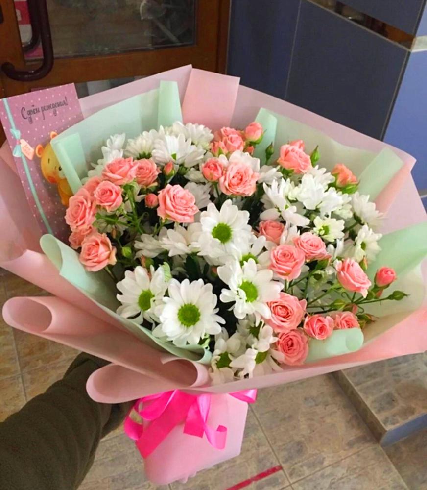 Букет цветов из: Розы и Хризантемы в Эдельбае