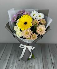 Букет цветов из:  Розы, Герберы и Хризантемы в Эдельбае
