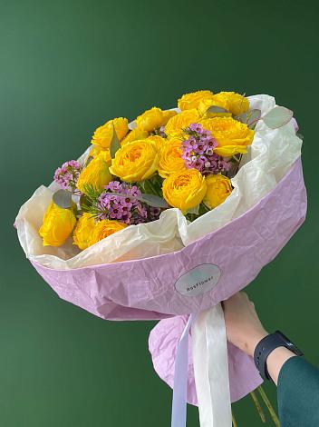 Букет Кустовые желтые розы в Эдельбае
