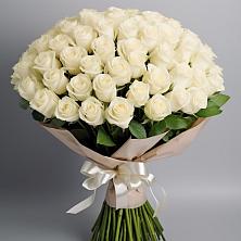 Букет 101 беля роза Белоснежка в Эдельбае