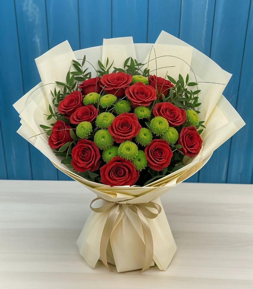 Букет цветов из: Розы и Хризантемы в Эдельбае