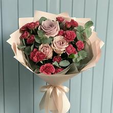 Букет цветов из:  Гвоздики и Розы в Эдельбае