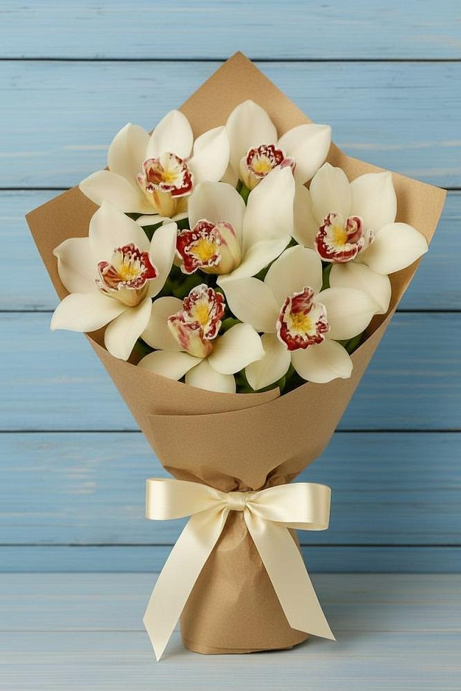 Букет цветов из: Орхидеи и Розы в Эдельбае