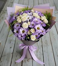 Букет цветов из:  Хризантемы и Розы в Эдельбае